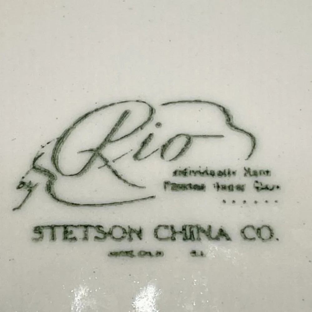 Rio Stetson Vintage Hand Painted Floral Dinner Plate Soup Bowl Set (4 Available)